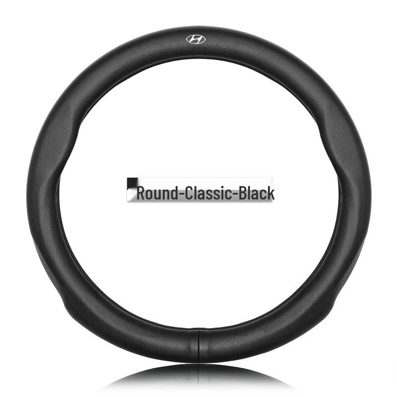 Premium Genuine Leather Steering Wheel Cover for Modern Cars: Mistra, Tucson, Santa Fe, Reina, IX35, IX25, Elantra, Langdong