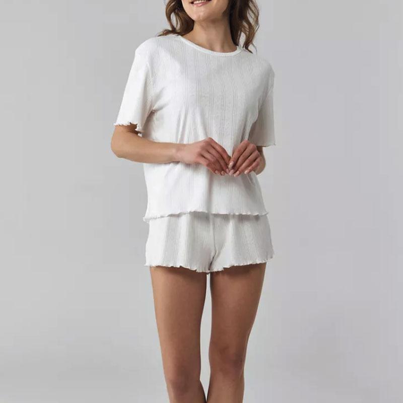 Nuovi bellissimi pigiami da donna primavera e autunno cotone manica corta pantaloncini casa due pezzi loungewear