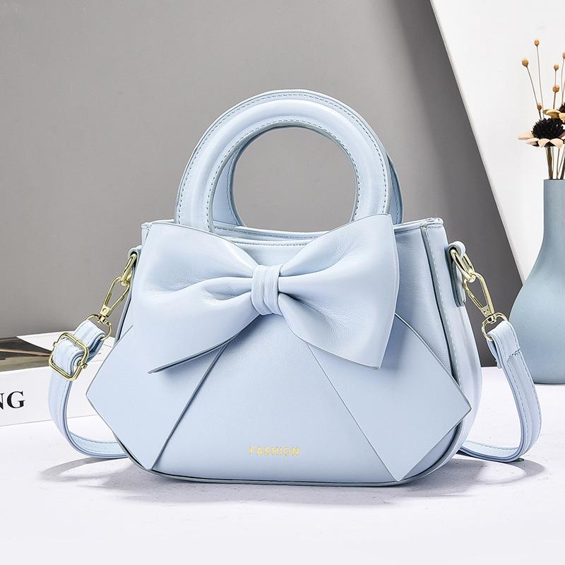 Elegante Koreanische Stil Schmetterlingsknoten Damen Handtaschen Weiches PU Leder Schultertasche für Damen Modisch Trendig Kleine Handtasche Damen