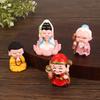 New Year Mascot Car Ornament Cute Little Buddha Guanyin Land Father-In-Law God Of Wealth Lotus Base Resin Ornament For Home