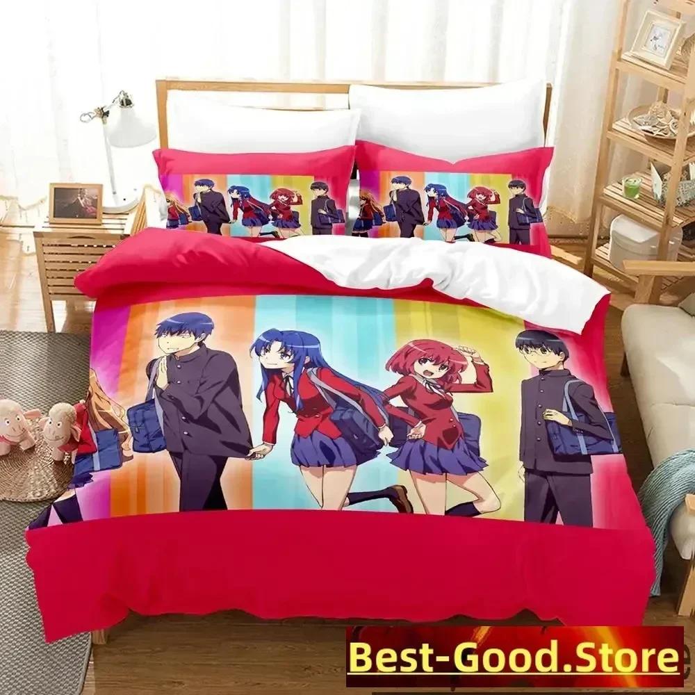 Anime Toradora TIGER DRAGON Bedding Set Duvet Cover Sheet Printed Bed Set Pillowcase Bed Full Queen King Size Comforter Bedroom