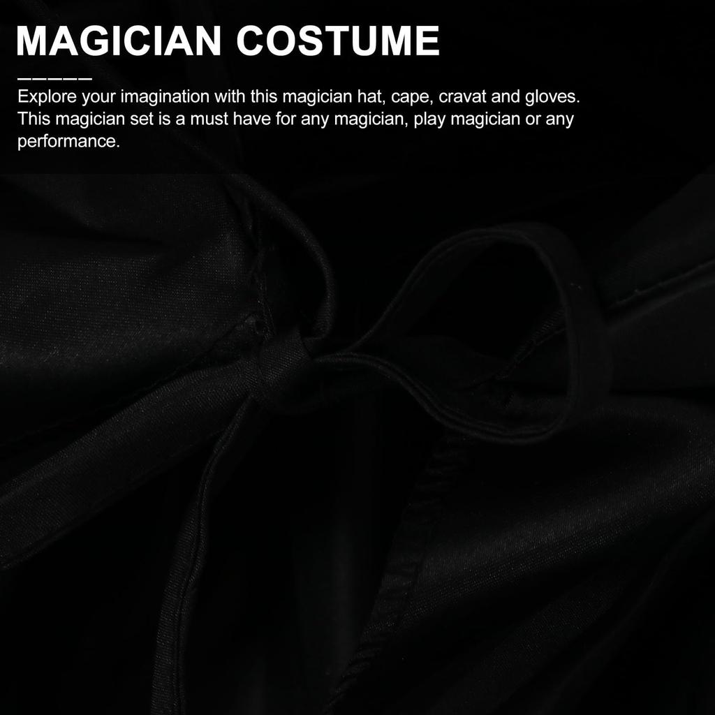 Alasum Kids' 4-Piece Magician Costume Set, Includes Top Hat, Bow Tie, Cape, and Gloves, Prop Suit, and Magic Supplies, Perfect as a Birthday Gift