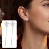 Holiday Party Accessories 1 Pair Snowflake Earrings for Women, Sparkling Dangle Earrings, Winter Long Minimalist Drop Chain Ear Line Christmas Jewelry