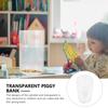 Transparent Piggy Bank Desktop Saving Pot Clear Money Kid Room Decoration Cylindrical Child