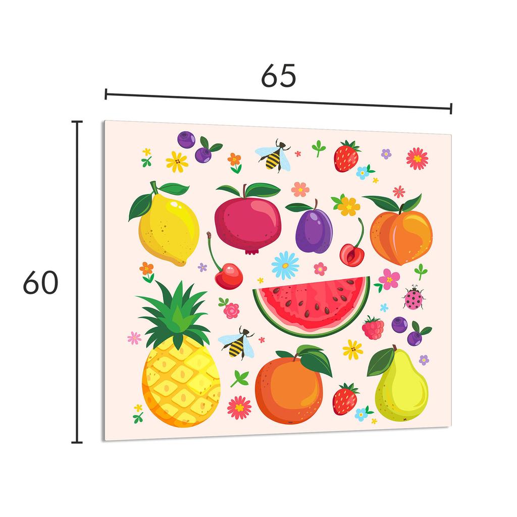 PANEL DE VIDRIO PARA COCINA 65x60 Frutas