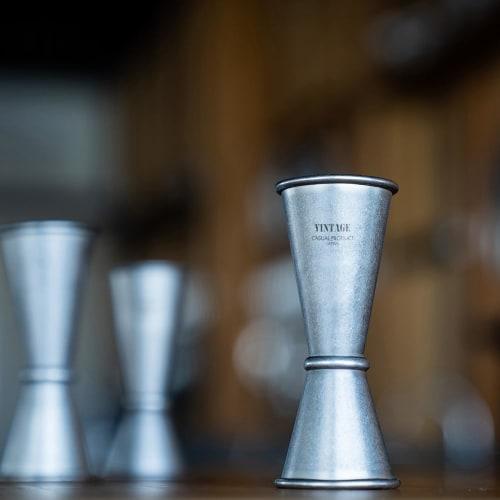 Aoyoshi VINTAGE INOX Measuring Cup, 30/50ml, Cocktail, Whiskey, Stainless Steel, Distressed Finish, Made in Japan, Dishwasher Safe, Jigger Cup, Large,