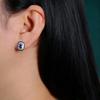 Super Luxury Real Gems Natural Inclusion Quality Blue Tanzanite Earrings 925 Silver Light Luxury Elegant Jewelry Gift for Women