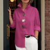 Women Stand Collar Long Sleeve Shirt with Button Front Loose Fit Blouse for Casual and Office Wear Suitable for All