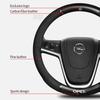 Pokrowiec na kierownicę samochodową z włókna węglowego i zamszu do Opel OPCline ASTRA CORSA INSIGNIA MOKKA VECTRA GTC Tigra Akcesoria