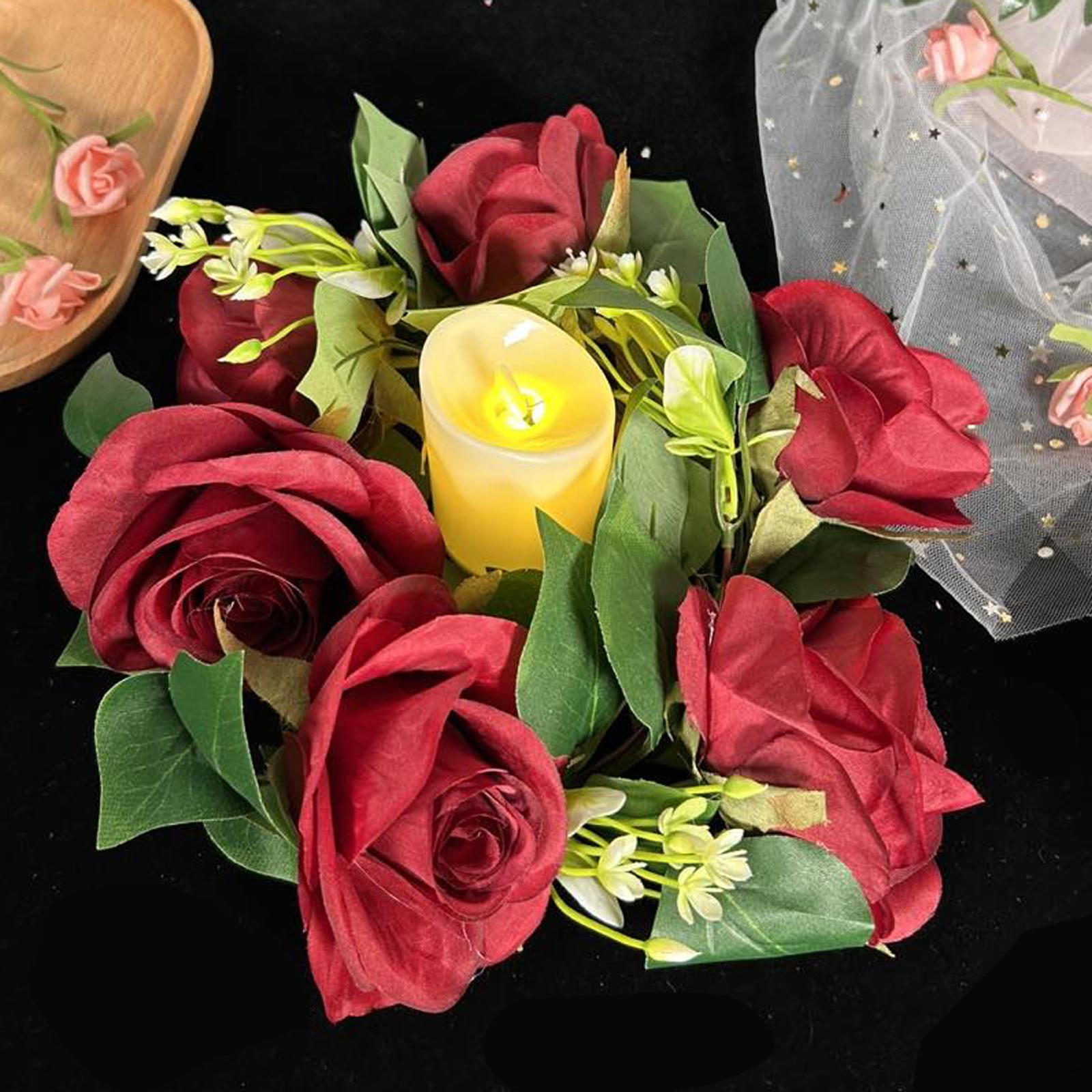 

Свеча кольцо искусственный цветок венок 25 см зеленые кольца гирлянда для вечеринки красный