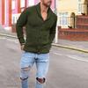Men's Solid Color Button-Up Long Sleeve Knitted Sweater