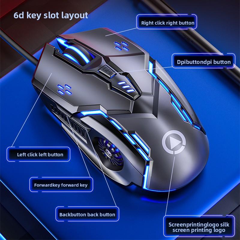 G5 kabelgebundene Gaming-Maus mit Beleuchtung, leiser Betrieb, Computerzubehör