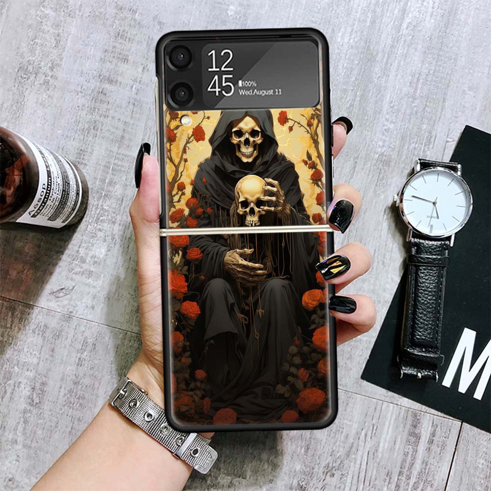 

Reaper Skull Skeleton Gun Cases For Samsung Galaxy Z Flip 4 5 6 7 3 Z Flip7 Flip6 Flip4 Flip5 Flip3 5G Hard Shockproof Fundas Co Samsung Z Flip 3