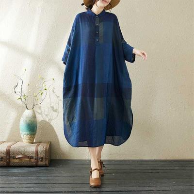 Φορέματα Διακοπών Φαρδιά Oversized με Όρθιο Γιακά και Εκτύπωση