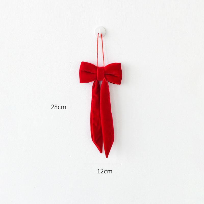 Christmas Decorations Long Velvet Bow Christmas Tree Decoration Pendant Window Display Decoration Christmas Clearance Sale