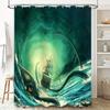 Ocean Kraken Tentacles Sea Monster Shower Curtain Gothic Horror Bathroom Decor Nautical Halloween Backdrop Vintage Artistic Home