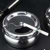 Stainless Steel Ashtray with Windproof Lid Rust Proof Easy to Clean 3 Sizes for Home Outdoor Hiking Travel Use