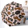 1pc Dachshund Pattern Automatic Open/Close Umbrella, Umbrella with Cartoon Design, Portable Compact Umbrella for Men & Women, Good Holiday G