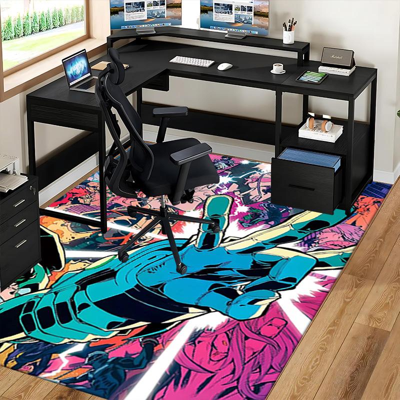1pc My Hero Academia Anime Characters Chair Mat - Office Desk Carpet, Anti-Slip Rug for Home Decor, Suitable for All Seasons, Perfect Gift for Fans.T0