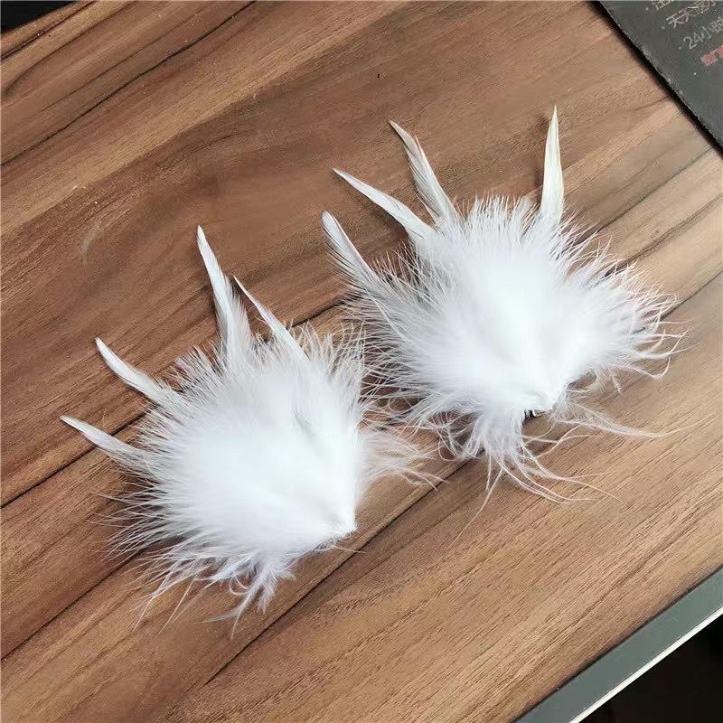 Feather Headdress Hair Clip - Cute Fairy Fur Hanfu Accessory for Girls