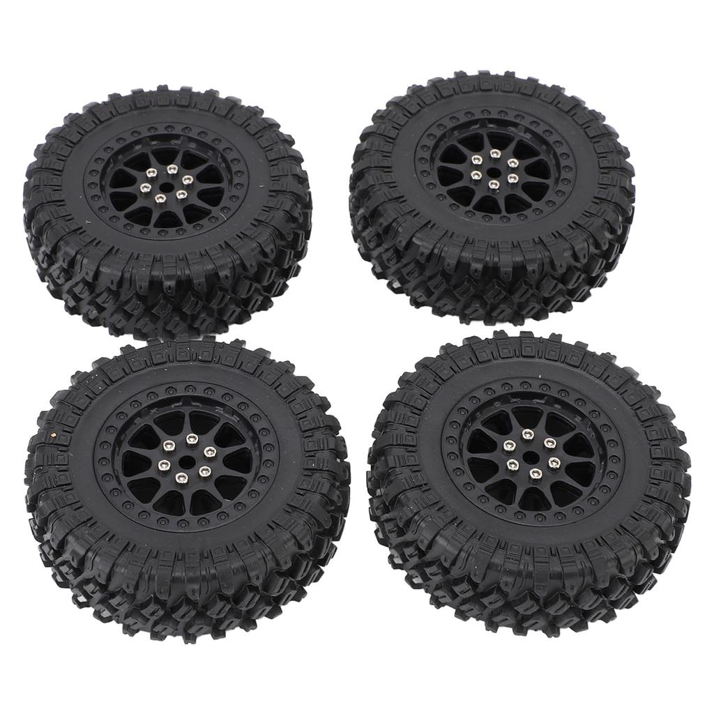 RC Car Tires Rubber Sturdy Remote Control Pickup Truck Wheel Tires Replacement for MN82 Black