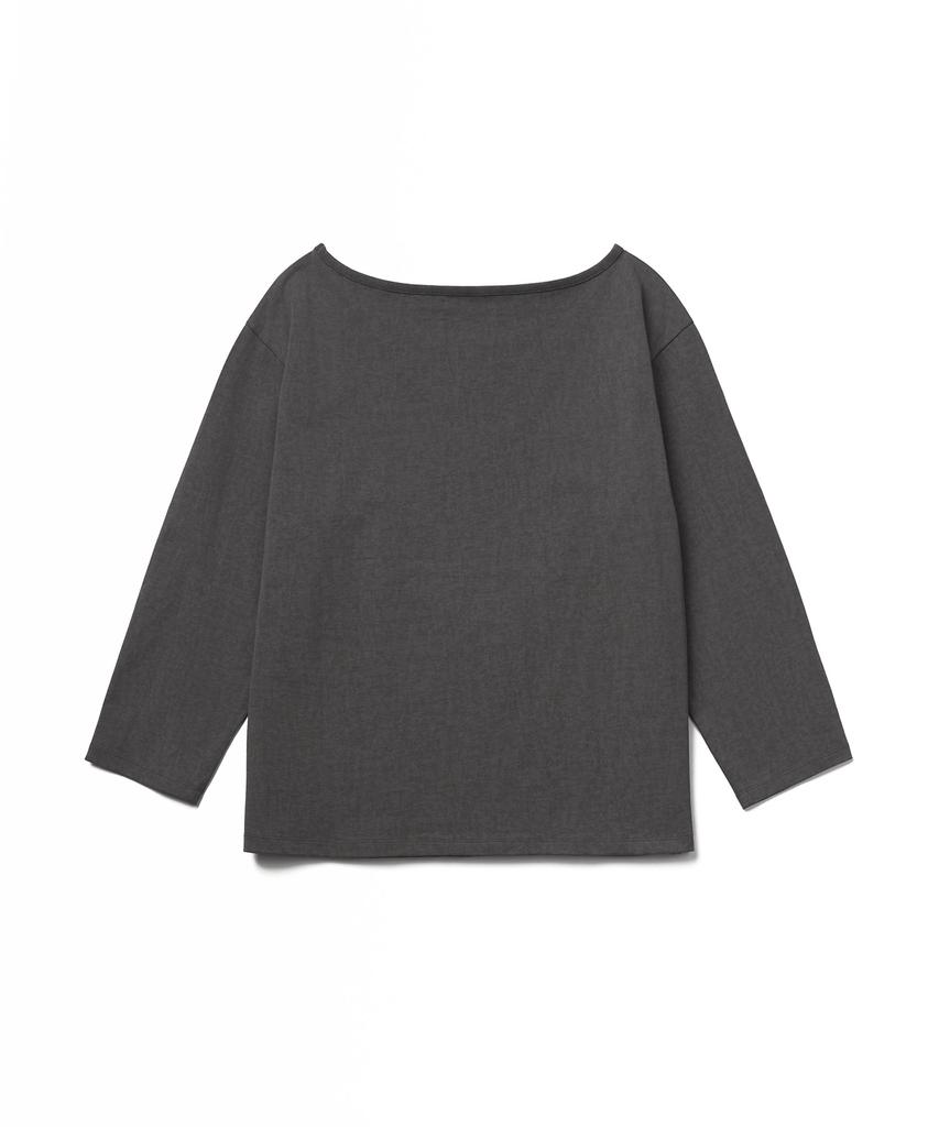 Tudument Off-Shoulder Pigment T-Shirt_Charcoal