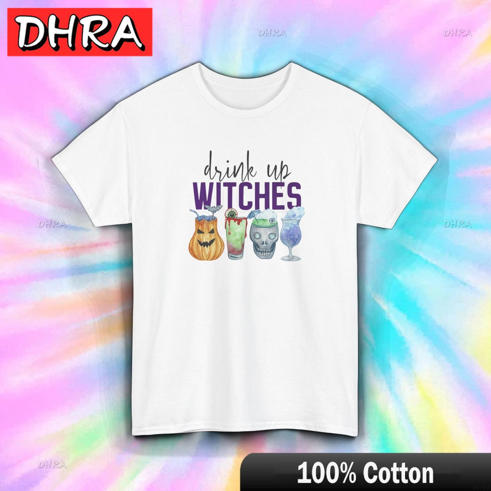 Drink Up Witches Shirt Funny Halloween Cocktail Party Graphic Tee Retro Fresh Cute Graphic Male Tshirts Chic Cute Bold Tees S