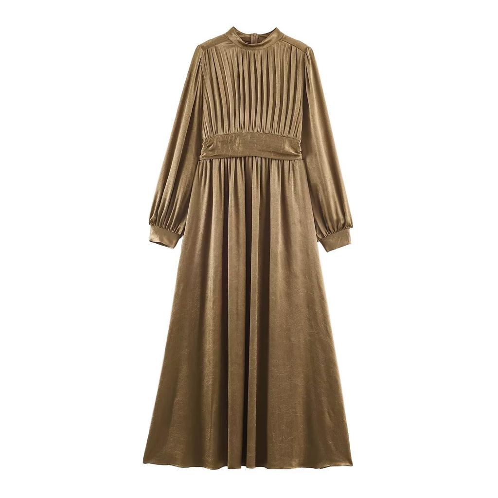 Women's clothing autumn new, French temperament elegant style simple slim long-sleeved dress