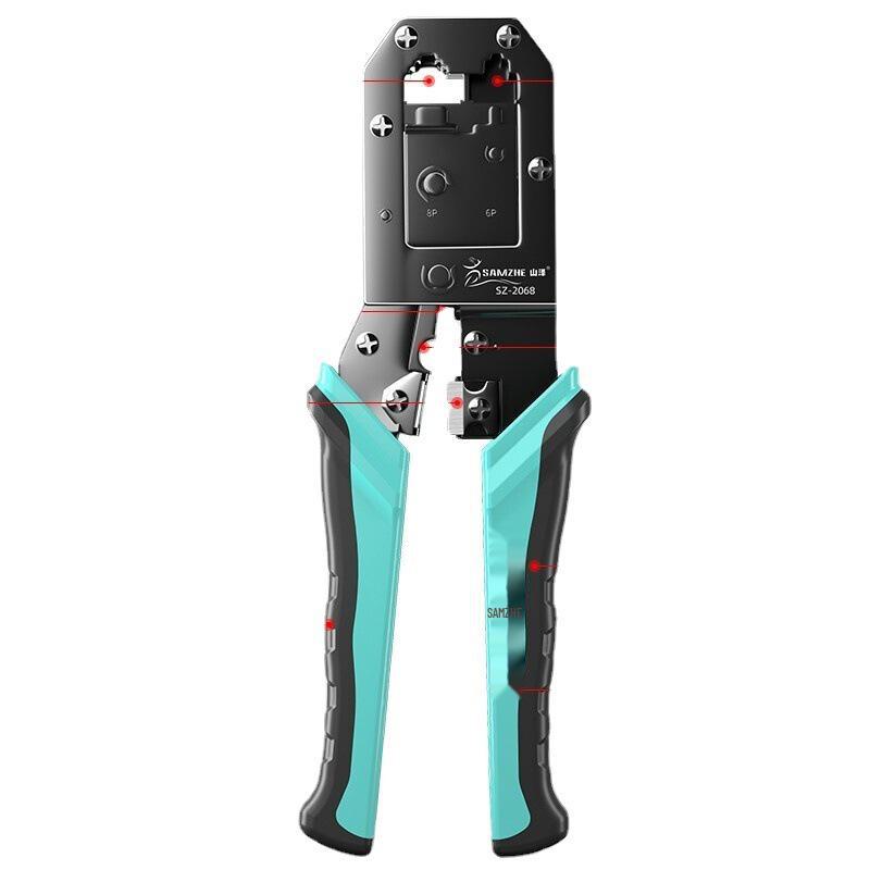 Shanze Multi-Function Network Cable and Telephone Wire Crimping Pliers with Stripping Shears