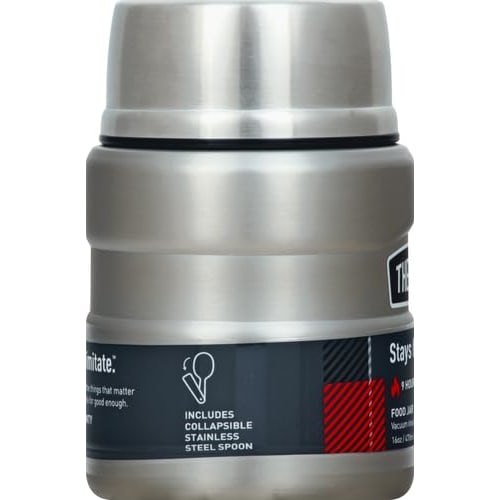 Thermos Stainless Steel King Silver Food Jar (0.45L) Heat Retention (Silver)