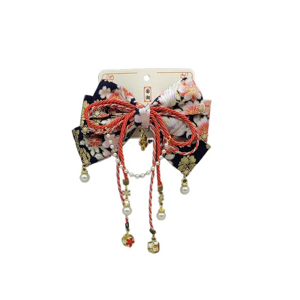 Retro Kimono Barrettes Japanese Style Bowknot Hair Clip Exquisite Side Clip  Lolita
