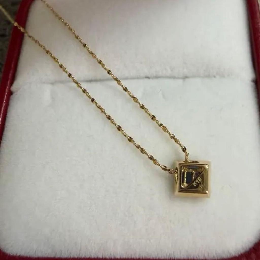Used bellesiora Blue Sapphire Square Necklace