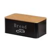 Bamboo Lid Metal Bread Box