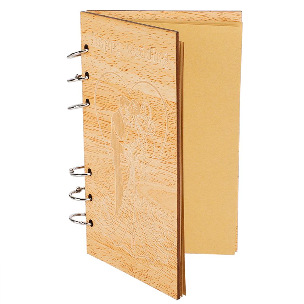 Wooden Guest Book Memorable Signature Message Notebooks Gift For Wedding Party