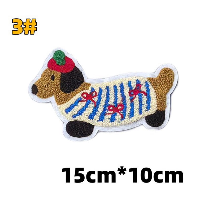 

1 шт. Милые вышитые нашивки с собакой таксой для сумки для девочек, маленькая клейкая наклейка для детской одежды, заколка для волос, дизайнерские