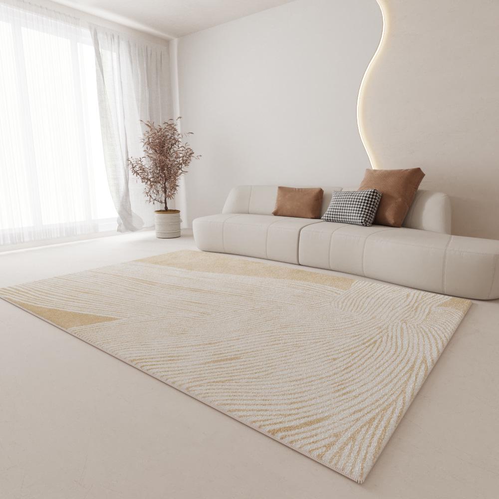 Cream Plush Non-Slip Luxury Living Room Carpet - Dirt-Resistant and Easy Care, 2024 Edition.
