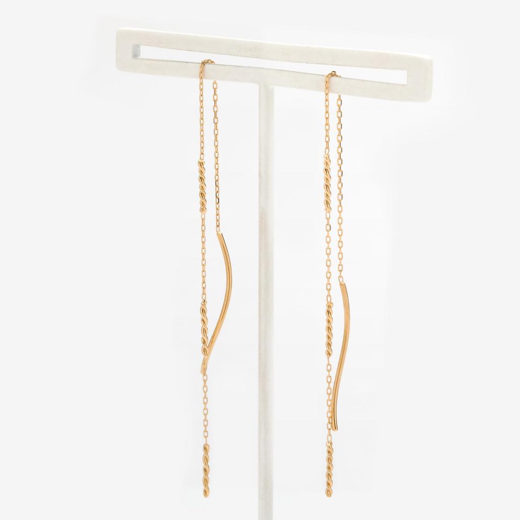 ESTELLE [Official] Women's American Earrings, 10K Yellow Gold, 0202-3508-0019-0000