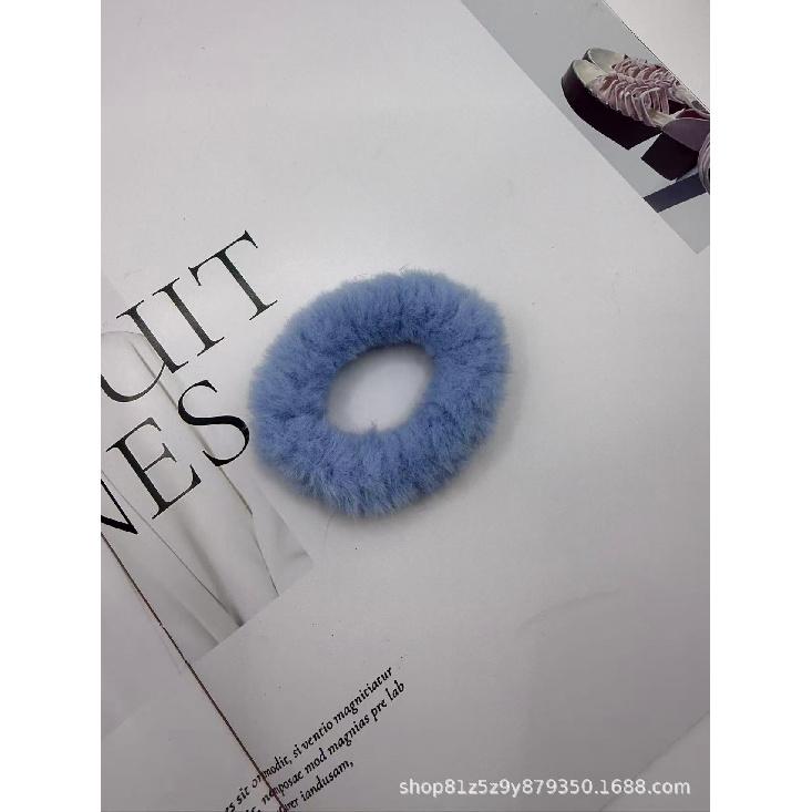 Plush Hair Scrunchies for Women & Kids, Soft Furry Hair Ties, High Ponytail Holder, Autumn Winter Fashion