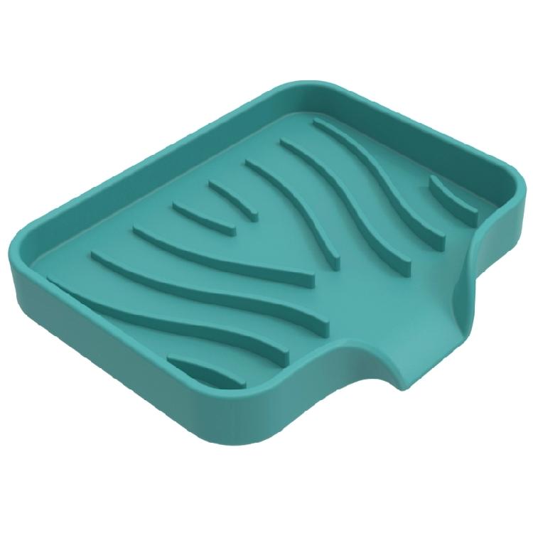 Silicone Drain Soap Box Kitchen Bathroom Sink Tray Soap Pad Container for Hotel