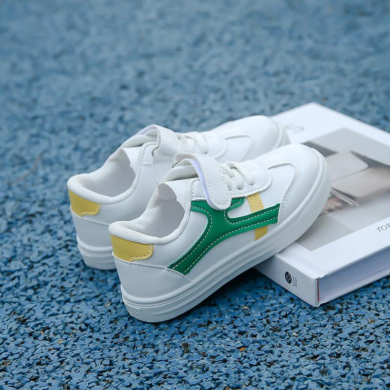 Children's Sports Shoes Spring Shoes Girls Shoes Student Non-slip Shoes Boys Leather Casual Sneakers White Shoes