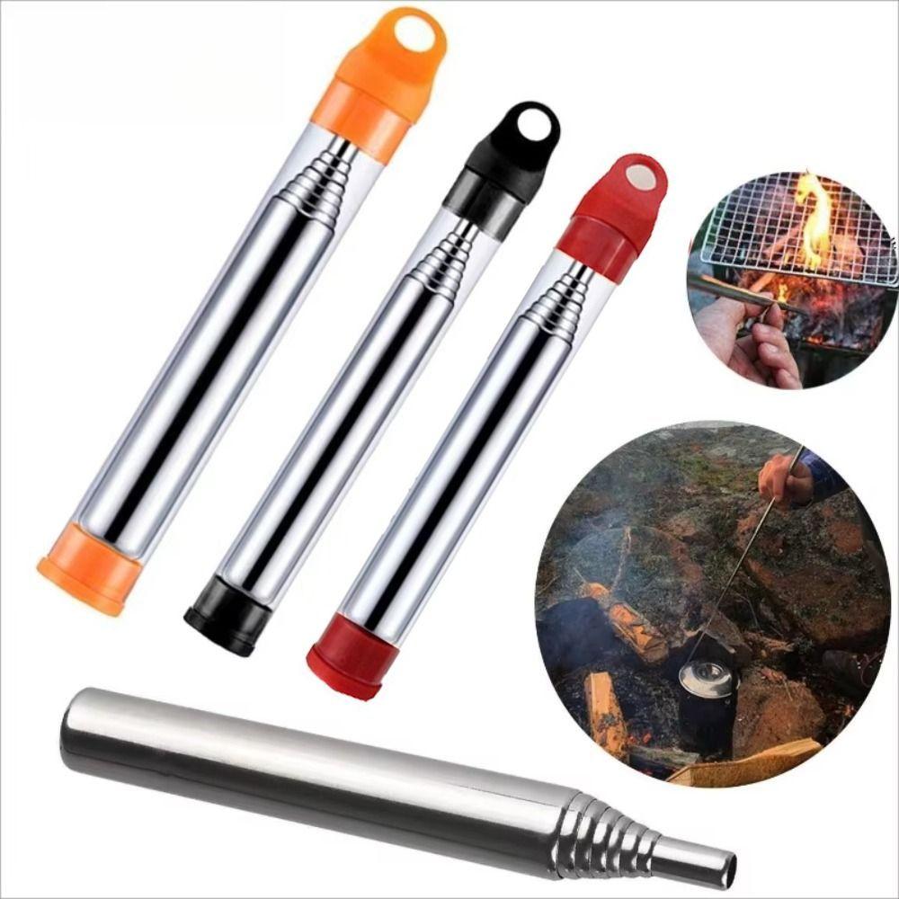 Windproof Fire Blower Pipe Telescopic Pocket Bellow Lightweight Fire Blowing Tube  Outdoor