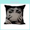 Stylish Linen Vintage Piero Fornasetti Face Waist Cushion Cover For Home And Office Decor