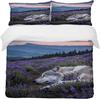 Personalized Duvet CoverLavender and Wolf or Personalised Photo Bedding Set Custom Photo Ultra Soft Quilt Cover + Pillowcase