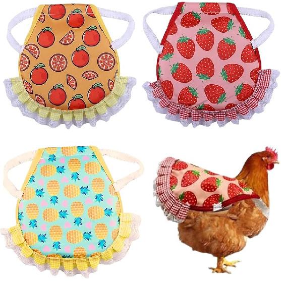 3Pcs Chicken Saddles for Hens, Waterproof Chicken Aprons with Elastic Straps, Chicken Feather Protective Jackets, Poultry Protectors, Wing Back B