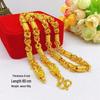 Vietnamese Gold-Plated Brass Men's Necklace: Dragon Head and Auspicious Cloud Twisted Rope Design