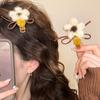 Cute Plush Flower Hairpin Girl Heart Clip Super Fairy Bangs Clip Forehead Hairpin Travel Hairpin Headgear