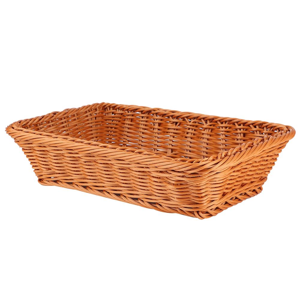 Household Desktop Rectangular Food Bread Fruits Storage Basket for Office RestaurantCoffee Color X