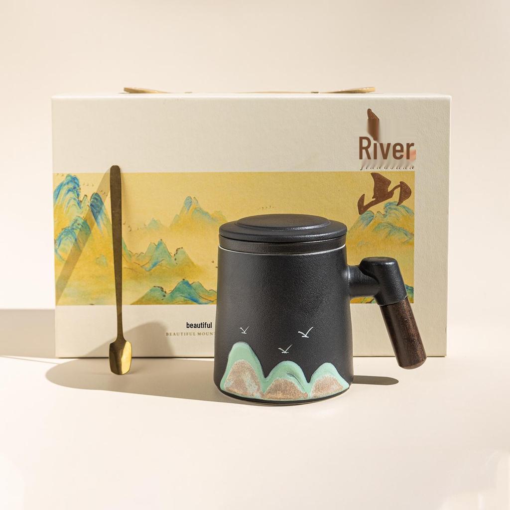 Ceramic Office Mug Set - Employee Souvenir with Logo for Annual Business Meetings and Corporate Gifts