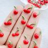 50Pcs Cute Mini Red Cherry Nail Art Resin Designer Charms DIY Craft For Nail 3D Decorations Jewelry