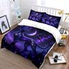 Enchanted Purple Cat In Moonlit Night Print Bedding Set 1 Duvet Cover 2 Pillowcases for Adult and Children Luxury Gift